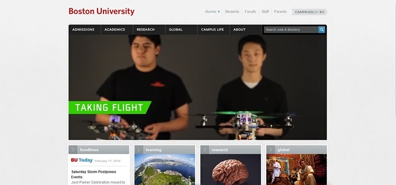 Desain Website Universitas Keren - Boston University
