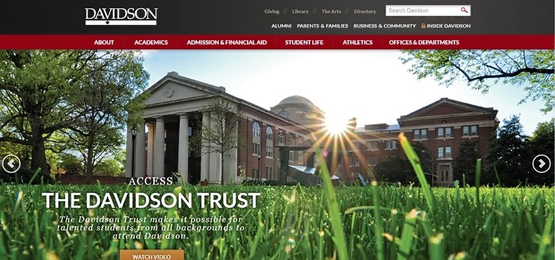 Desain Website Universitas Keren - Davidson College