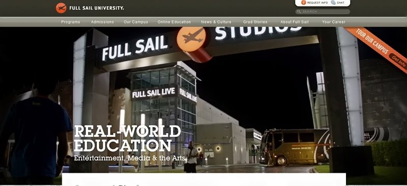 Desain Website Universitas Keren - Full Sail University