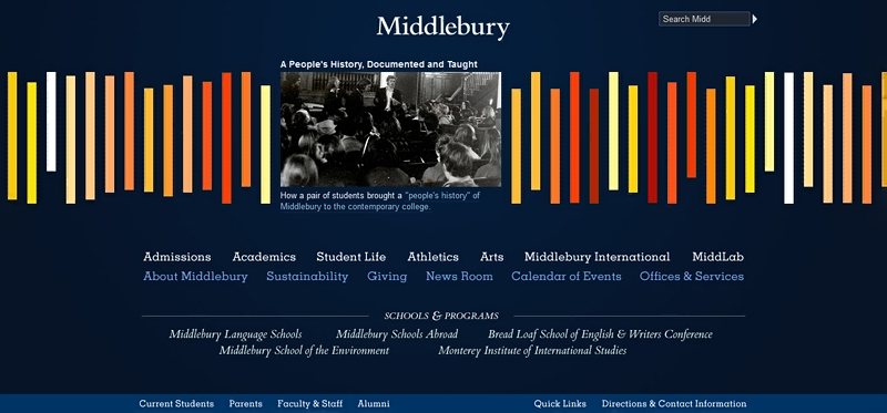 Desain Website Universitas Keren - Middlebury College