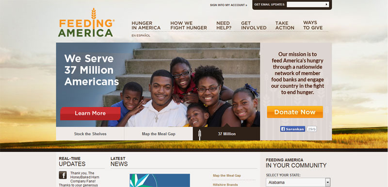 nonprofit website design FEEDING-AMERICA
