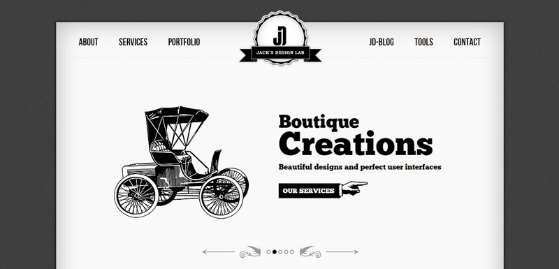 black and white website jacks-design