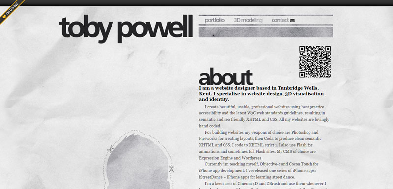 black and white website toby-powell