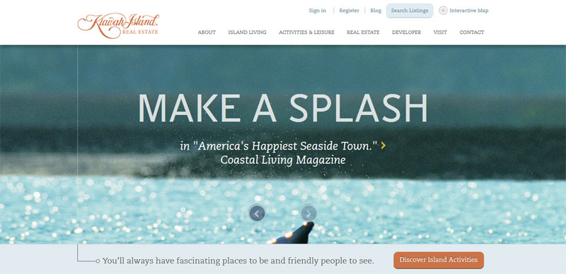 Web Design with Fixed Header kiawahisland