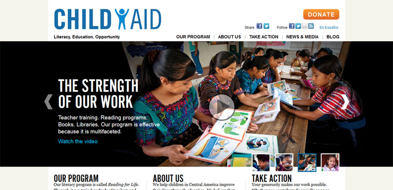 Nonprofit website design CHILD-AID