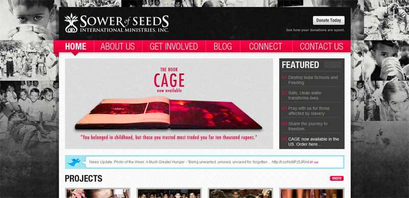 Nonprofit website design SOWEROFSEEDS