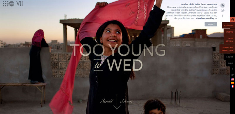 Nonprofit website design TOO-YOUNG-TO-WED