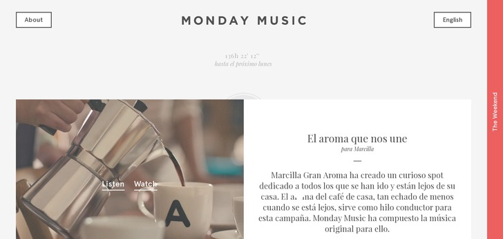 Single Page Web Design mondaymusic